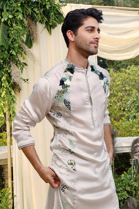 Buy Mahima Mahajan Green Modal Satin, Glace Cotton Embellished Kurta And Pant Set Online at Aza Fashions Buy_Mahima Mahajan_Green Modal Satin, Glace Cotton Embellished Kurta And Pant Set_Online_at_Aza_Fashions