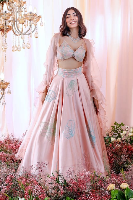 Mahima Mahajan Rose Hand Embroidered Lehenga Set 