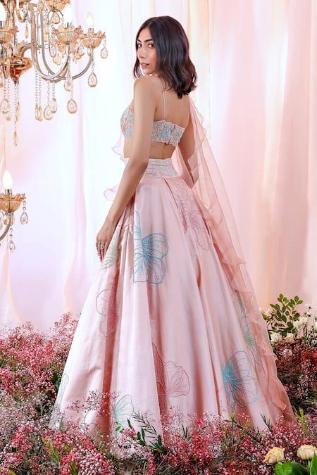 Mahima Mahajan Rose Hand Embroidered Lehenga Set 