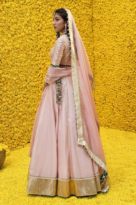 Mahima Mahajan Ehsaas Banarasi Chanderi Bridal Lehenga Set 