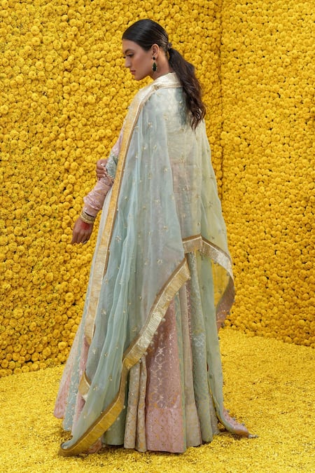 Mahima Mahajan Mehak Banarasi Chanderi Anarkali Set 