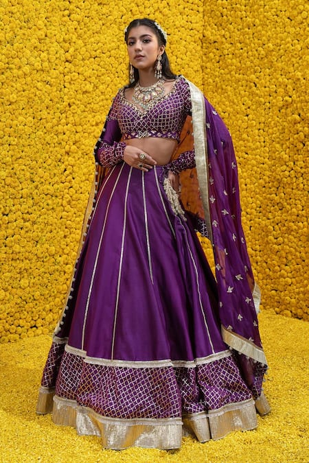 Mahima Mahajan Jia Banarasi Chanderi Bridal Lehenga Set 