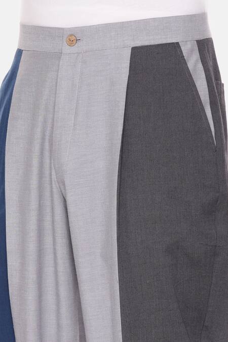 Mayank Modi - Men Multi Color Cotton Block Joggers Pant at Aza Fashions Mayank Modi - Men_Multi Color Cotton Block Joggers Pant _at_Aza_Fashions