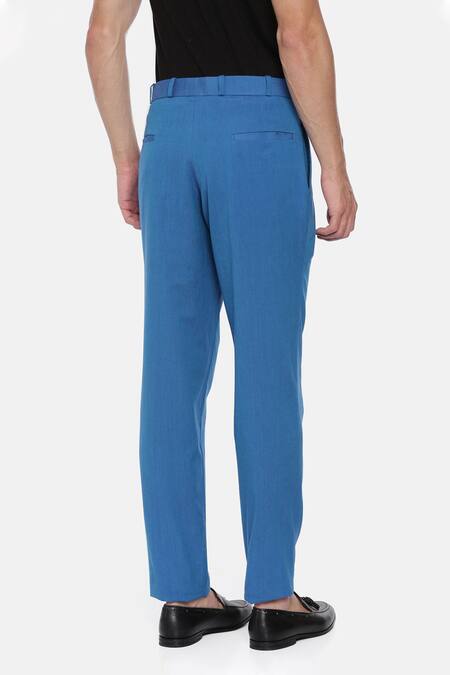 Theory Pleated Trousers in Blue | Lyst