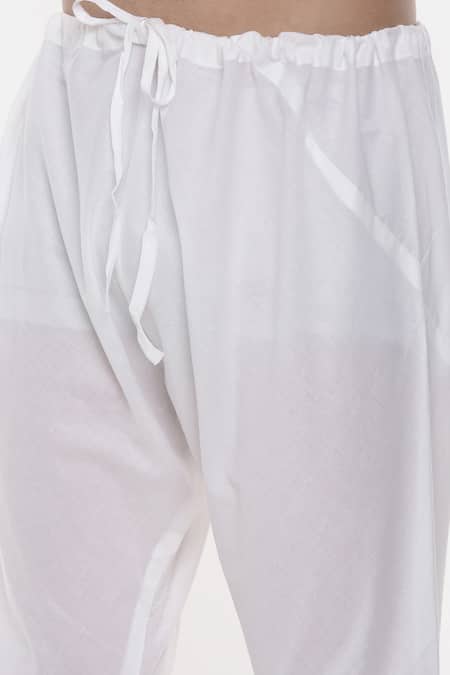 Shop_Mayank Modi - Men_Blue Linen Floral Print Sherwani Set _Online_at_Aza_Fashions