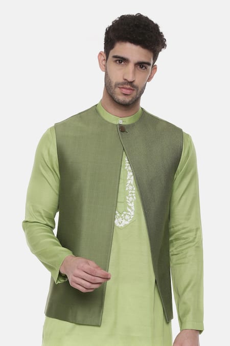 Buy Sea Green 3-Piece Ethnic Suit for Men by SHOWOFF Online | Ajio.com