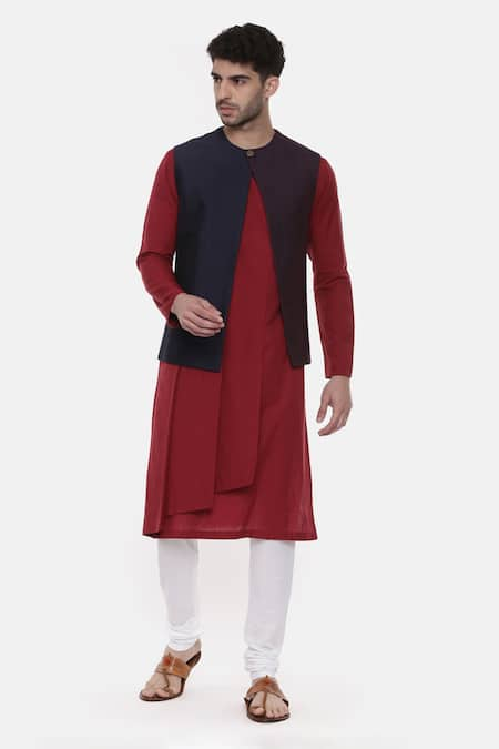 Mayank Modi - Men Pintuck Embroidered Nehru Jacket 