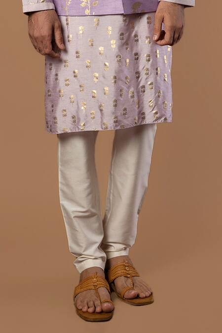 Shop Masaba Purple Raw Silk Periwinkle Foil Print Bundi And Kurta Set Online at Aza Fashions Shop_Masaba_Purple Raw Silk Periwinkle Foil Print Bundi And Kurta Set_Online_at_Aza_Fashions