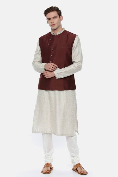Buy Mayank Modi - Men Brown Silk, Cotton Nehru Jacket For Kids Online at Aza Fashions Buy_Mayank Modi - Men_Brown Silk, Cotton Nehru Jacket For Kids_Online_at_Aza_Fashions