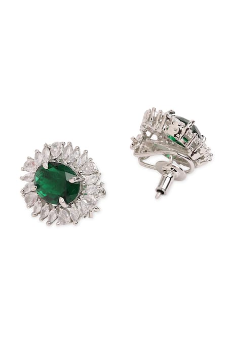 Buy_Mae Jewellery By Neelu Kedia_White Emeralds And Zircons Stone Embellished Choker Set_Online_at_Aza_Fashions