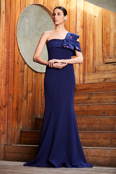 Manika Nanda One Shoulder Trumpet Gown 