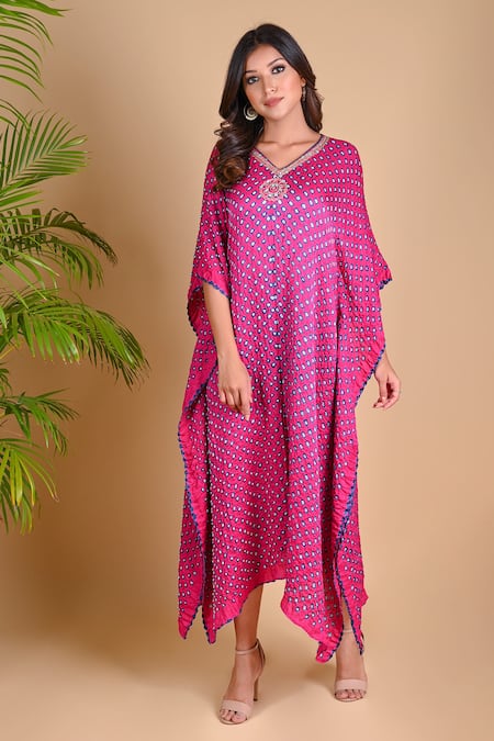 Dyelogue Gajji Silk Bandhani Kaftan 