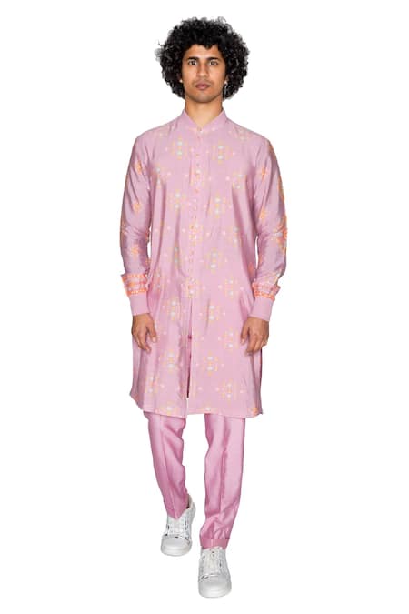 Ankur J Printed Cotton Silk Kurta 