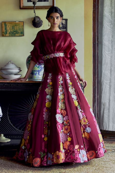 Designer Indo Western Lehenga With Embroidery Work – Cygnus Fashion