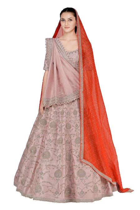Mrunalini Rao Zardozi Silk Bridal Lehenga Set 