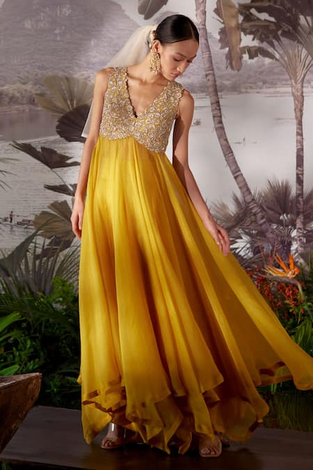 Mrunalini Rao Embroidered Anarkali & Pant Set 