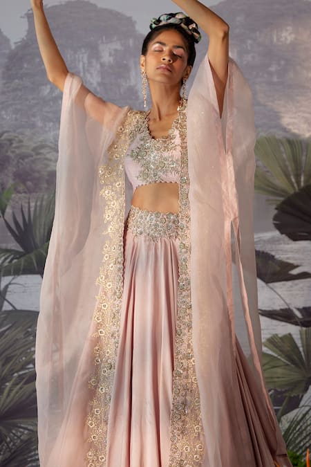 Mrunalini Rao Embroidered Cape & Skirt Set 