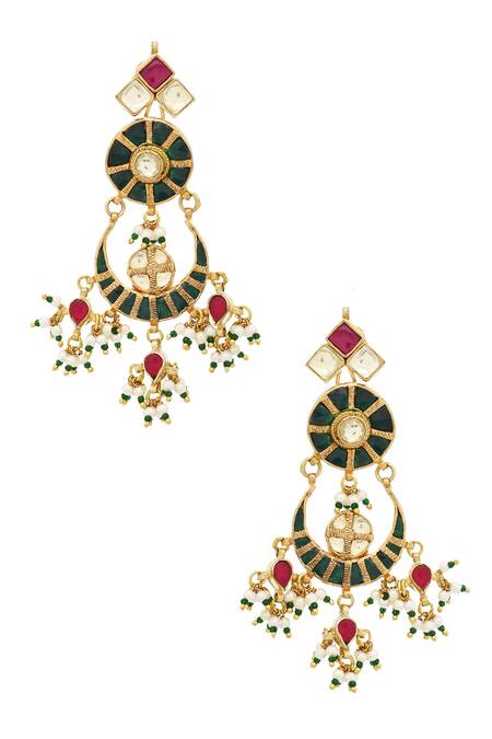 Buy_MAISARA JEWELRY_Gold Plated Pearls, Stones Kundan Choker Set_Online_at_Aza_Fashions