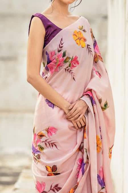 Muksweta Silk Hand Painted Saree 
