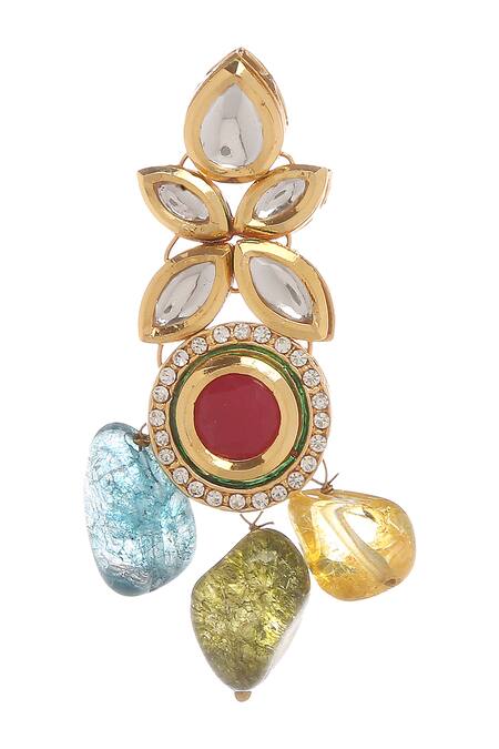 Shop_Minaki_Gold Plated Kundan Choker Set_Online_at_Aza_Fashions