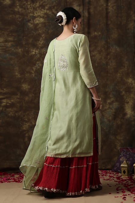 Maison Shefali Embroidered Chanderi Kurta Sharara Set 