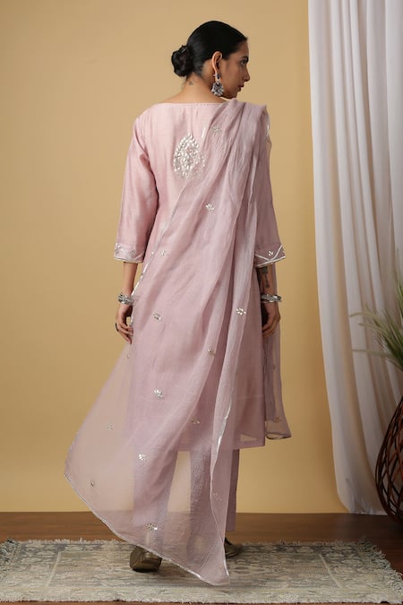 Maison Shefali Embroidered Chanderi Kurta Set 