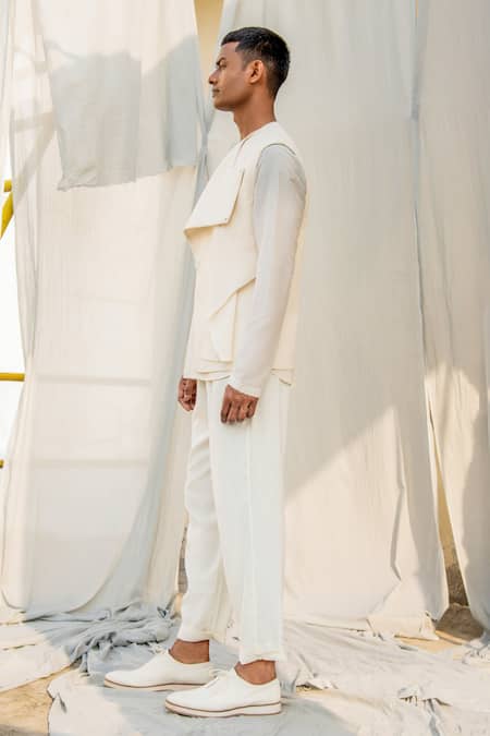 Shop Antar Agni Grey Cotton Silk Shirt at Aza Fashions Shop_Antar Agni_Grey Cotton Silk Shirt _at_Aza_Fashions