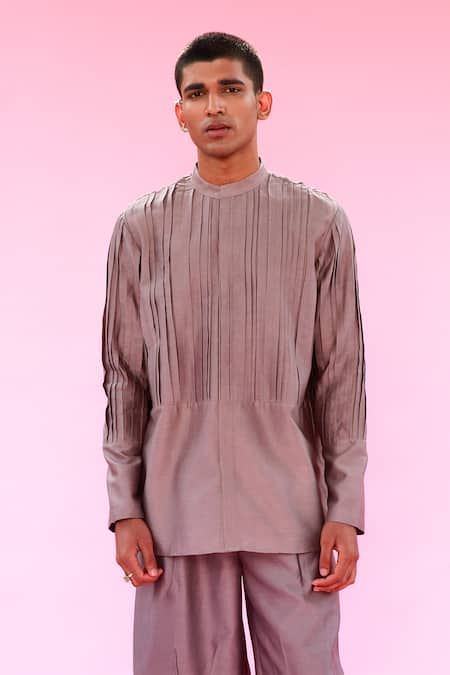 Antar Agni Cotton Silk Pintuck Kurta 