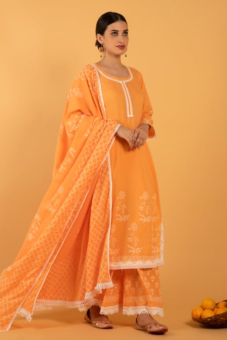 Maison Shefali Floral Print Kurta Set 