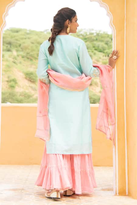 Maison Shefali Chanderi Kurta Sharara Set 