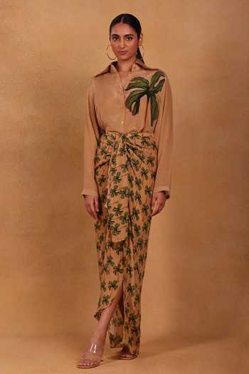 Tan Coco Drape Skirt Set - Masaba main image 0