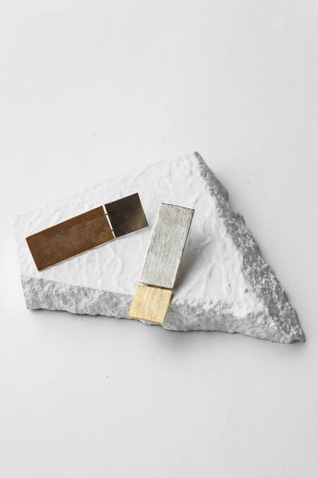 DE'Anma Gold Plated Geometric Danglers Online at Aza Fashions DE'Anma_Gold Plated Geometric Danglers _Online_at_Aza_Fashions