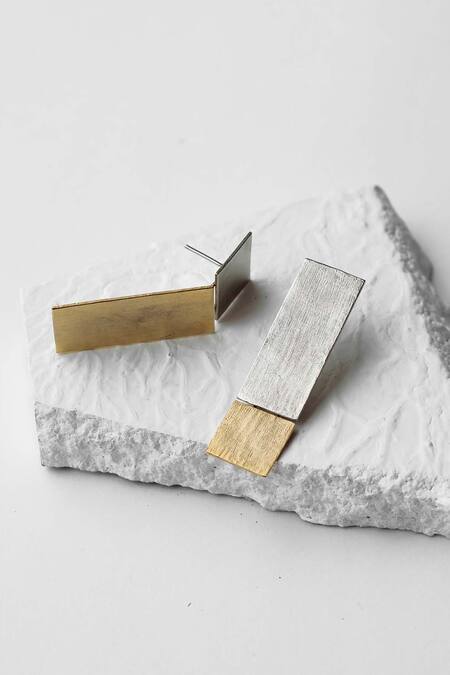 Buy DE'Anma Gold Plated Geometric Danglers Online at Aza Fashions Buy_DE'Anma_Gold Plated Geometric Danglers _Online_at_Aza_Fashions