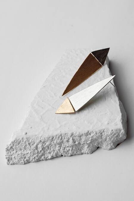 Buy DE'Anma Gold Plated Geometric Danglers Online at Aza Fashions Buy_DE'Anma_Gold Plated Geometric Danglers _Online_at_Aza_Fashions