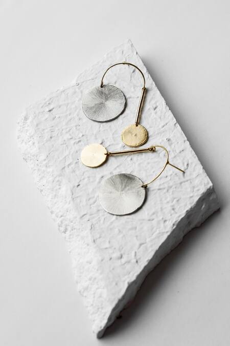 DE'Anma Gold Plated Geometric Statement Earrings Online at Aza Fashions DE'Anma_Gold Plated Geometric Statement Earrings _Online_at_Aza_Fashions