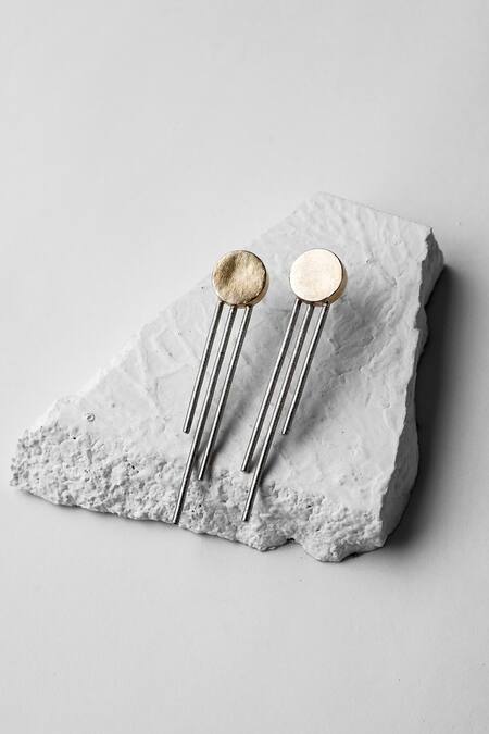 DE'Anma Gold Plated Geometric Statement Earrings Online at Aza Fashions DE'Anma_Gold Plated Geometric Statement Earrings _Online_at_Aza_Fashions