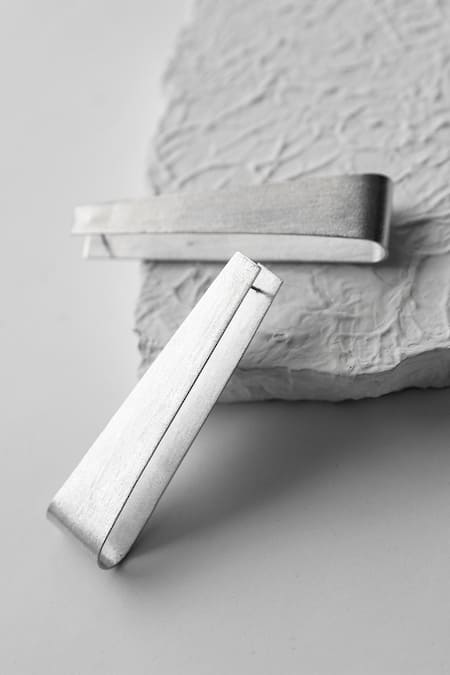 DE'Anma Silver Plated Geometric Hoops 