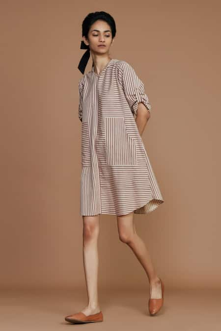 striped hooded dress