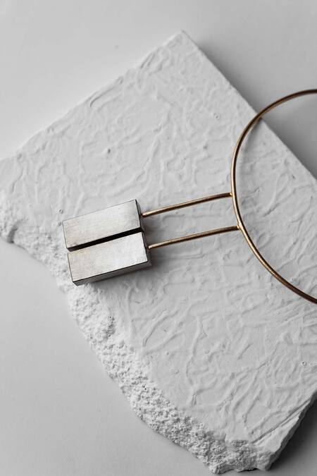 Buy DE'Anma Gold Plated Geometric Pendant Necklace Online at Aza Fashions Buy_DE'Anma_Gold Plated Geometric Pendant Necklace _Online_at_Aza_Fashions