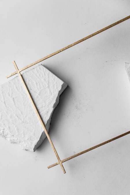 Shop DE'Anma Gold Plated Geometric Necklace at Aza Fashions Shop_DE'Anma_Gold Plated Geometric Necklace _at_Aza_Fashions