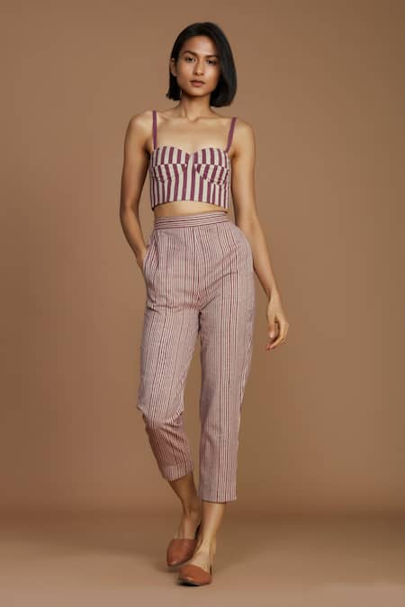 Na Kd Classic Pink Striped Suit Pants Stripe  Trouser pants women Dressy  fashion Stripped outfit
