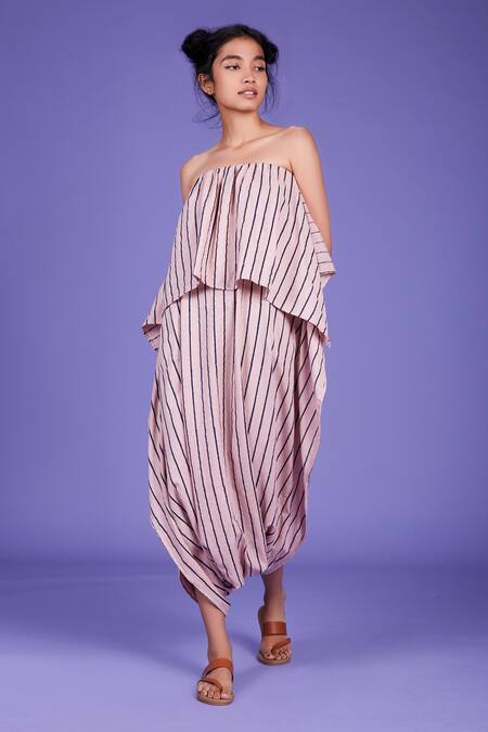 Buy_MATI_1_Pink Cotton Striped Popover Jumpsuit_Online_at_Aza_Fashions