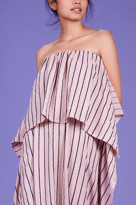 MATI_1_Pink Cotton Striped Popover Jumpsuit_at_Aza_Fashions