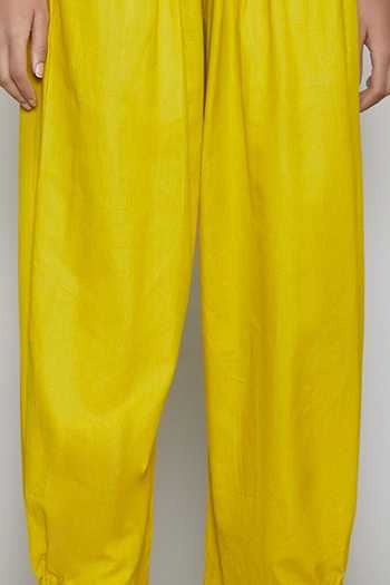 MATI_Yellow Cotton Pants_at_Aza_Fashions