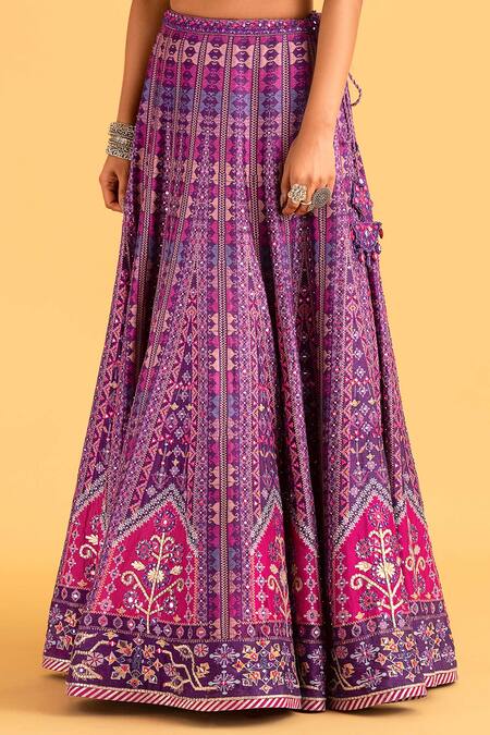 Buy Saundh Purple Floral Print Lehenga Set Online at Aza Fashions Buy_Saundh_Purple Floral Print Lehenga Set_Online_at_Aza_Fashions