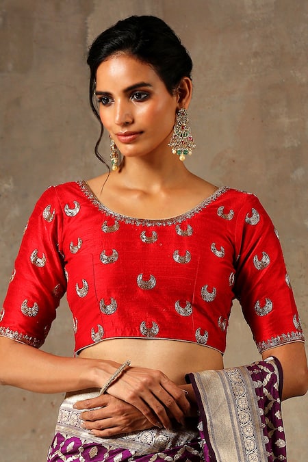Weaver Story Hand Embroidered Raw Silk Blouse 