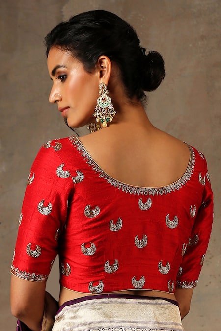 Weaver Story Hand Embroidered Raw Silk Blouse 