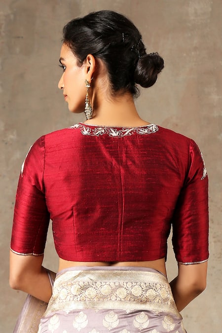 Weaver Story Hand Embroidered Angrakha Style Blouse 