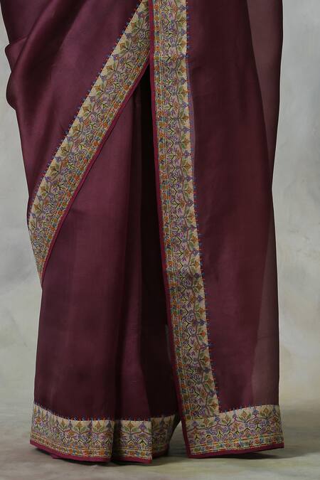 Shop Weaver Story Purple Saree Organza And Blouse Raw Silk Thread Banarasi Handloom Online at Aza Fashions Shop_Weaver Story_Purple Saree Organza And Blouse Raw Silk Thread Banarasi Handloom_Online_at_Aza_Fashions