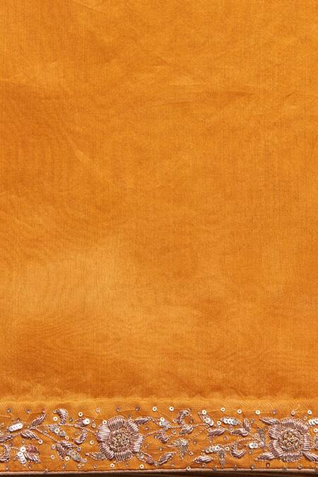 Shop Weaver Story Yellow Organza Floral, Zardozi Work Handloom Saree Online at Aza Fashions Shop_Weaver Story_Yellow Organza Floral, Zardozi Work Handloom Saree _Online_at_Aza_Fashions